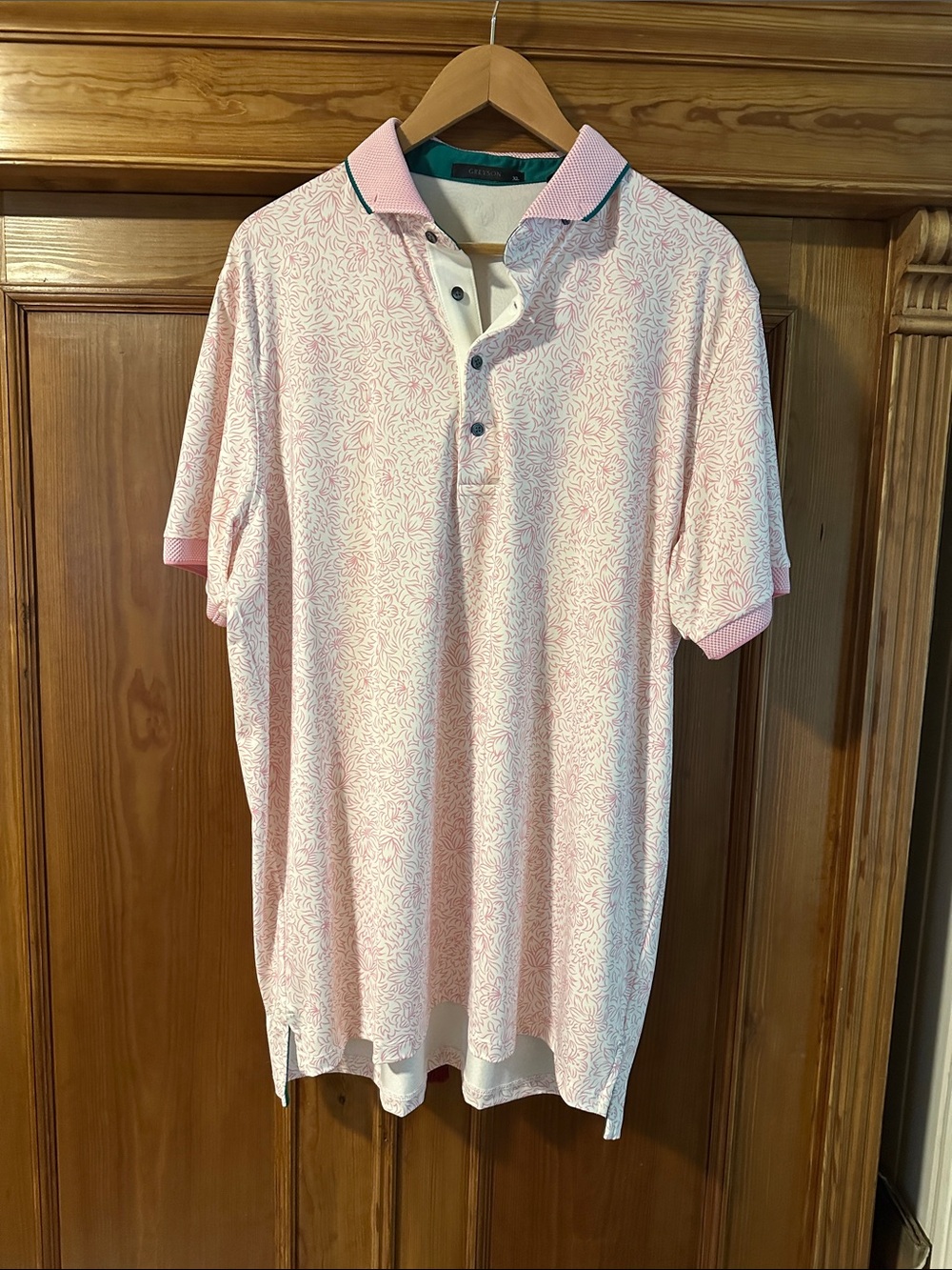 Greyson Clothiers Men XL Polo Den of Magnolias Limited Edition Golf Shirt Pink